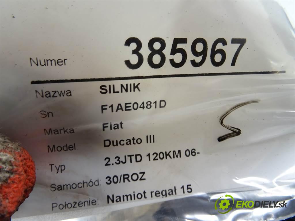 Fiat Ducato III  2008 88KW 2.3JTD 120KM 06- 2287 motor F1AE0481D (Motory (kompletní))