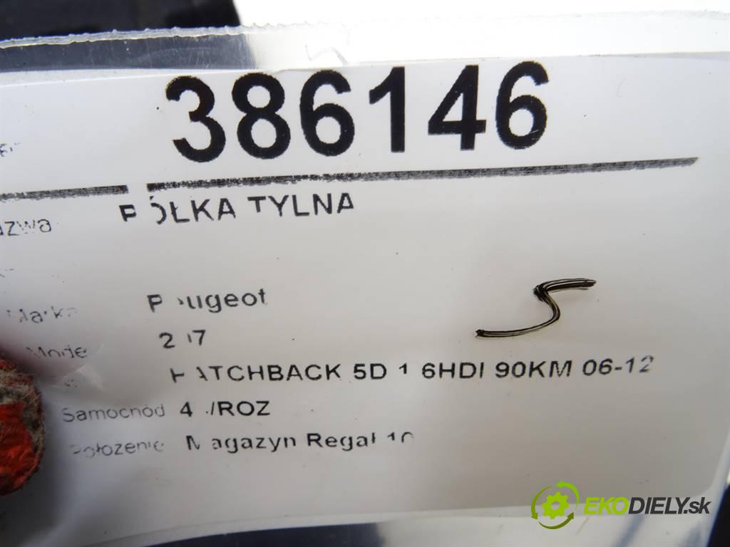 Peugeot 207  2006 66 kW HATCHBACK 5D 1.6HDI 90KM 06-12 1600 Pláto zadná  (Pláta zadné)