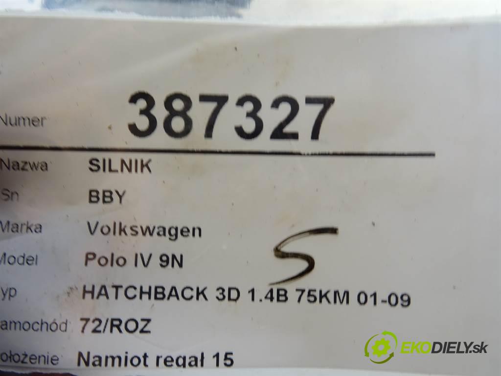 Volkswagen Polo IV 9N  2003 55 kW HATCHBACK 3D 1.4B 75KM 01-09 1400 Motor BBY (Motory (kompletné))