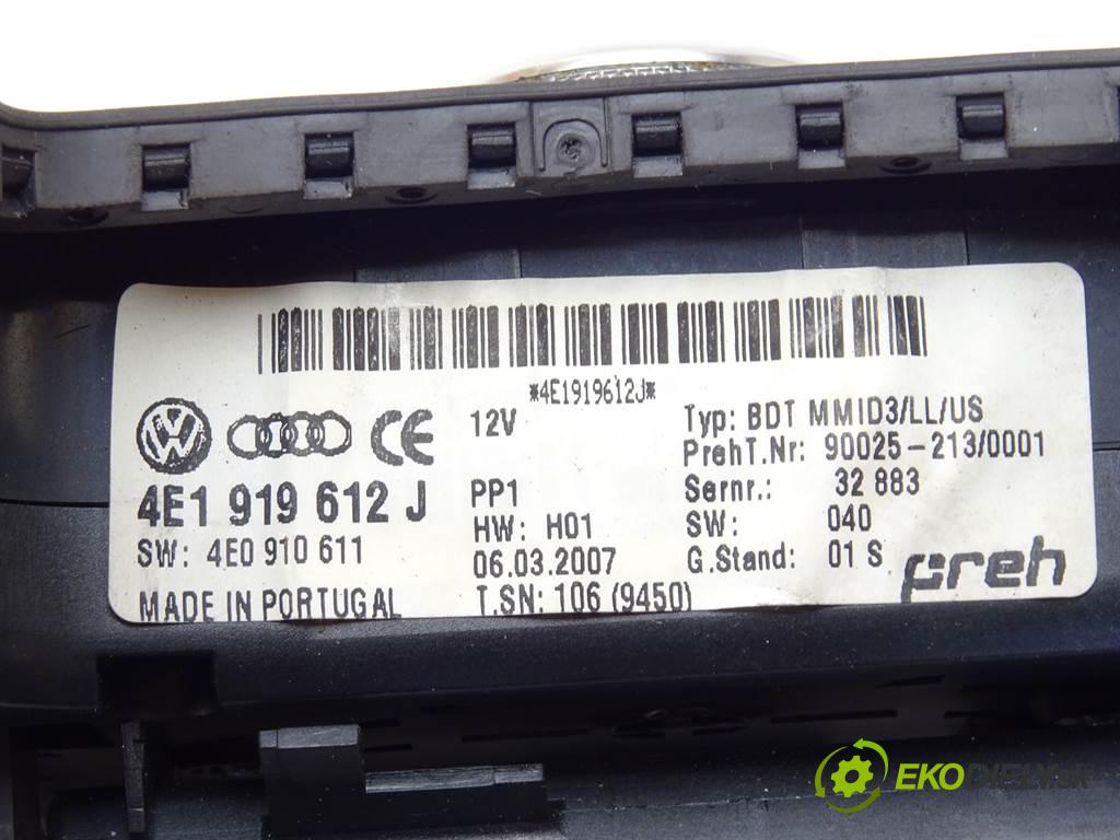 Audi A8 D3    QUATTRO SEDAN 4D 4.2FSI V8 350KM 02-09  Panel násada, držadlo MMI 4E1919612J