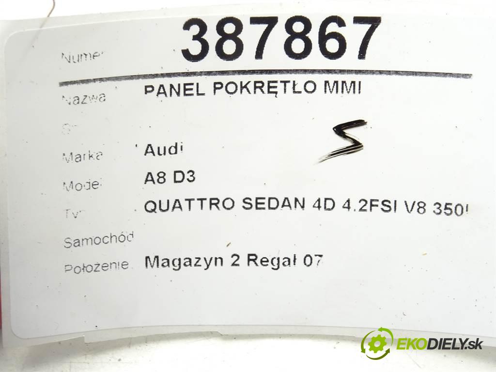 Audi A8 D3    QUATTRO SEDAN 4D 4.2FSI V8 350KM 02-09  Panel násada, držadlo MMI 4E1919612J