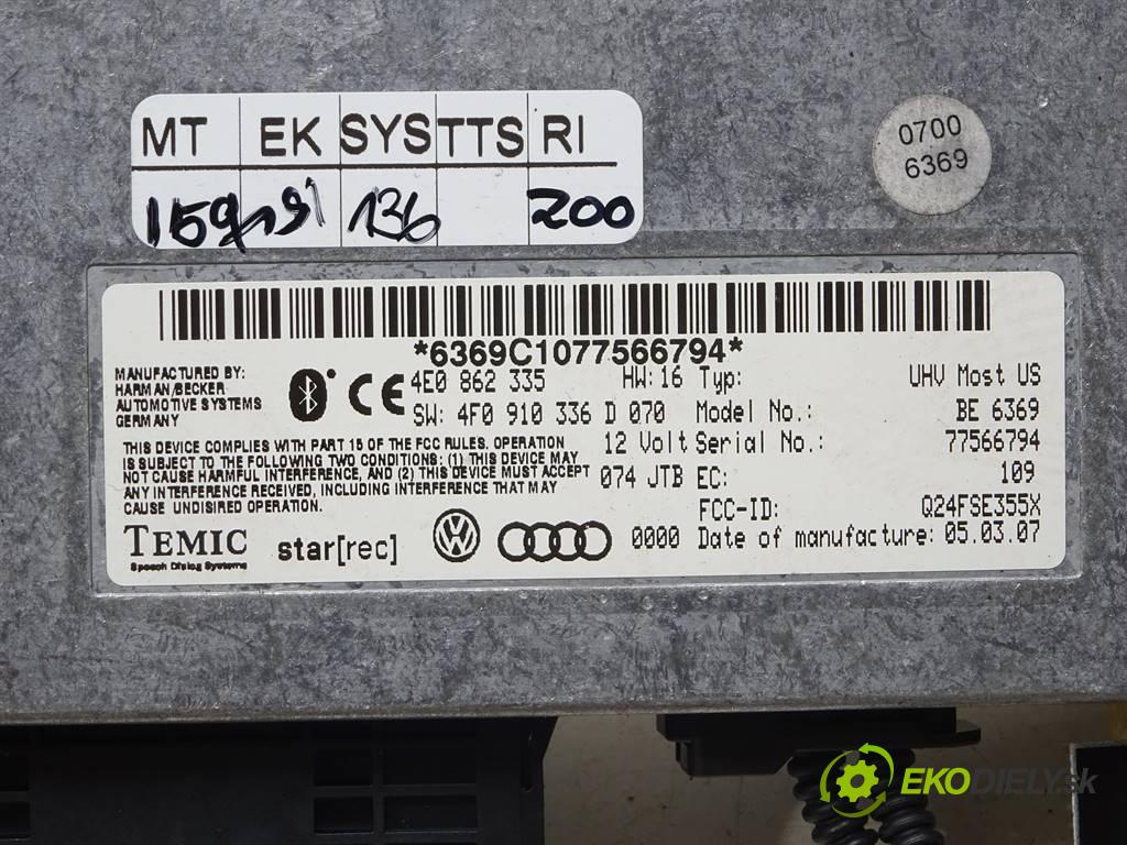 Audi A8 D3    QUATTRO SEDAN 4D 4.2FSI V8 350KM 02-09  Modul BLUETOOTH 4E0862335 (Ostatné)