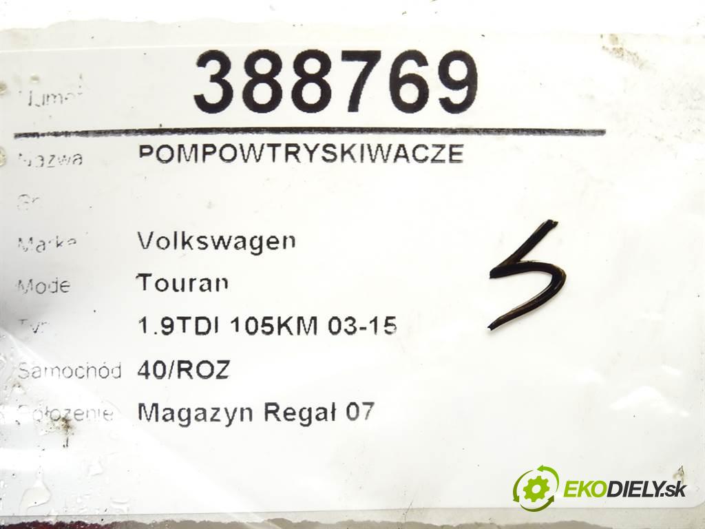 Volkswagen Touran  2005 77 kW 1.9TDI 105KM 03-15 1900 vstrekovače 038130073AG (Vstrekovače)