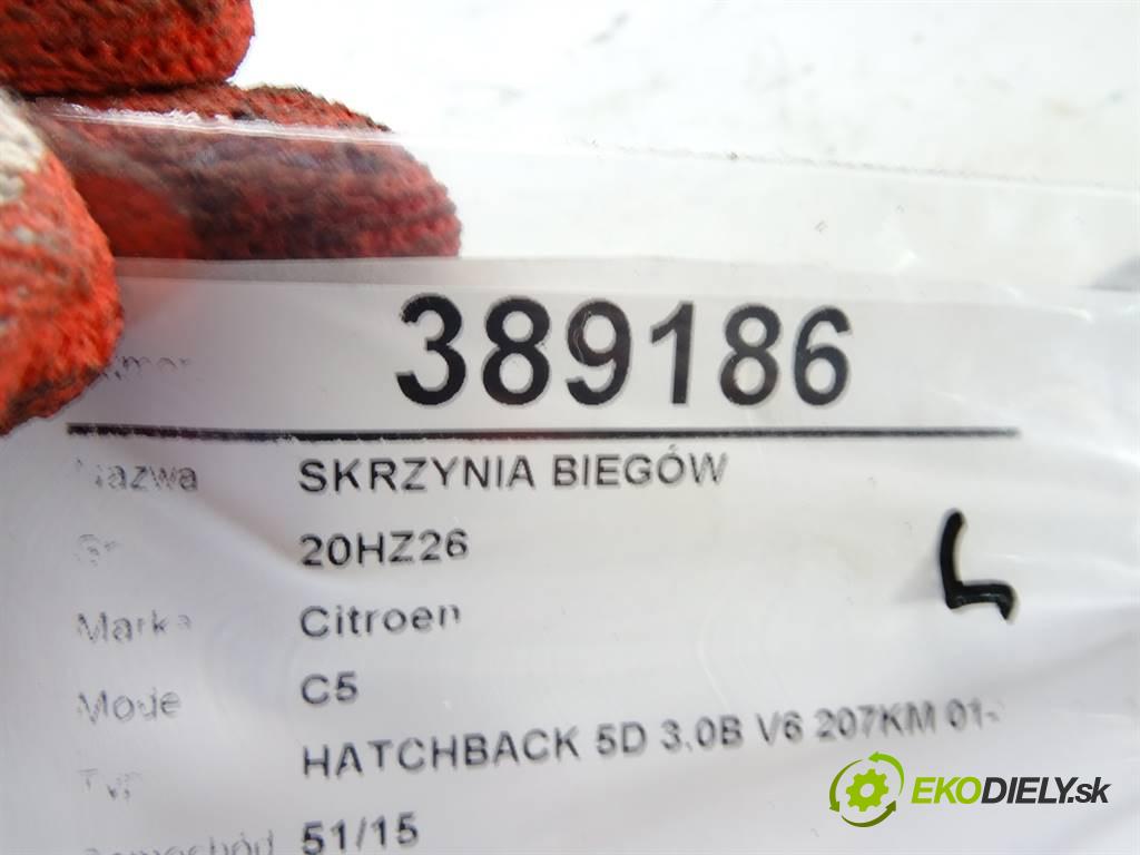 Citroen C5  2001 152 kW HATCHBACK 5D 3.0B V6 207KM 01-04 3000 Prevodovka 20HZ26 (Prevodovky)