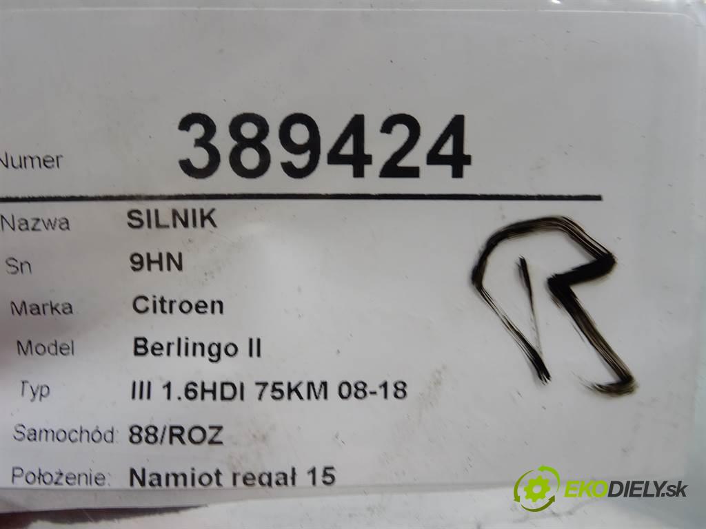 Citroen Berlingo II  2014  III 1.6HDI 75KM 08-18 1600 Motor 9HN (Motory (kompletné))