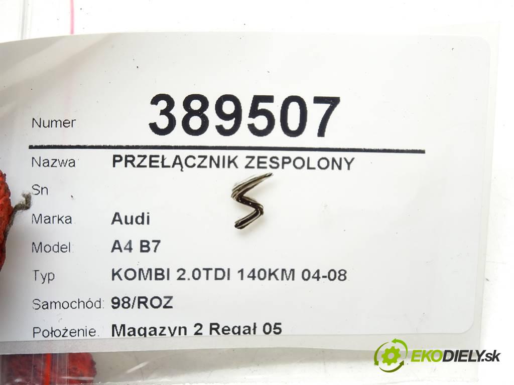 Audi A4 B7  2006 103 kW KOMBI 2.0TDI 140KM 04-08 2000 Prepínač kombinovaný 8E0953549Q (Prepínače, spínače, tlačidlá a ovládače kúrenia)