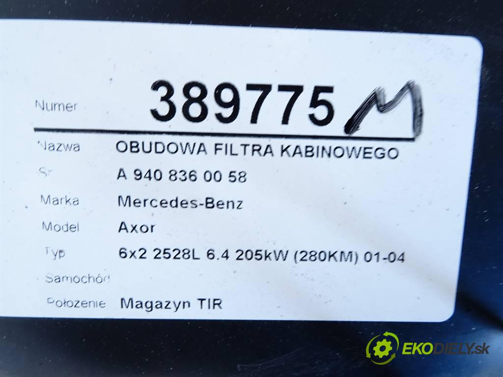 Mercedes-Benz Axor    6x2 2528L 6.4 205kW (280KM) 01-04  Obal filtra KABÍNA: A9408360058