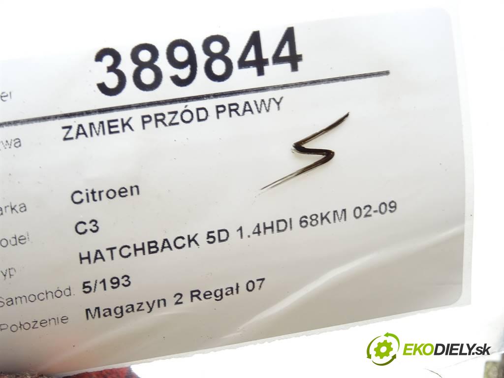Citroen C3  2003 50 kW HATCHBACK 5D 1.4HDI 68KM 02-09 1400 zámok přední část pravý