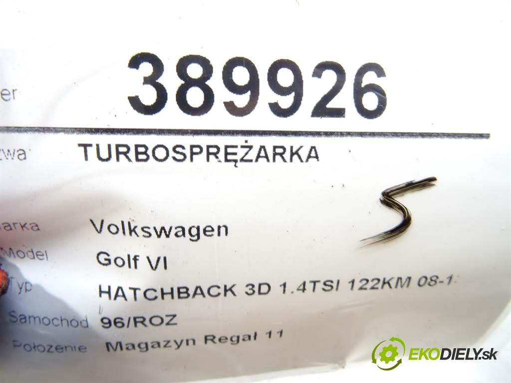 Volkswagen Golf VI  2009 90 kW HATCHBACK 3D 1.4TSI 122KM 08-13 1400 Turbodúchadlo,turbo 03C145702A (Turbodúchadlá (kompletné))