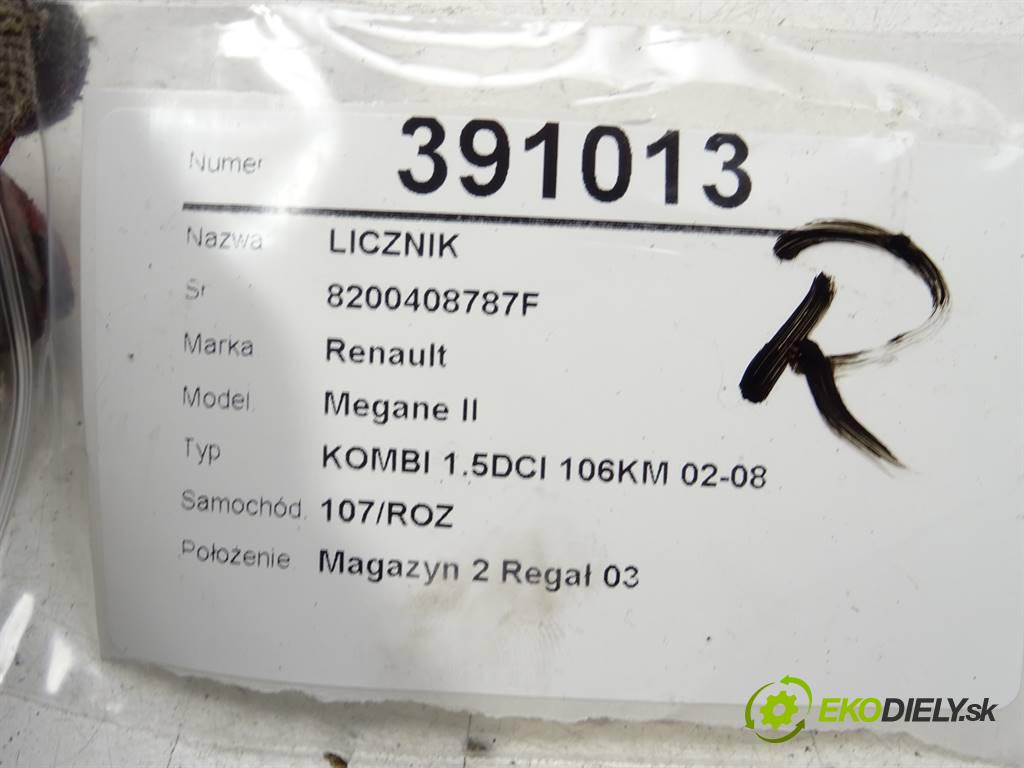 Renault Megane II  2006 78 kW KOMBI 1.5DCI 106KM 02-08 1500 Prístrojovka 8200408787F (Prístrojové dosky, displeje)