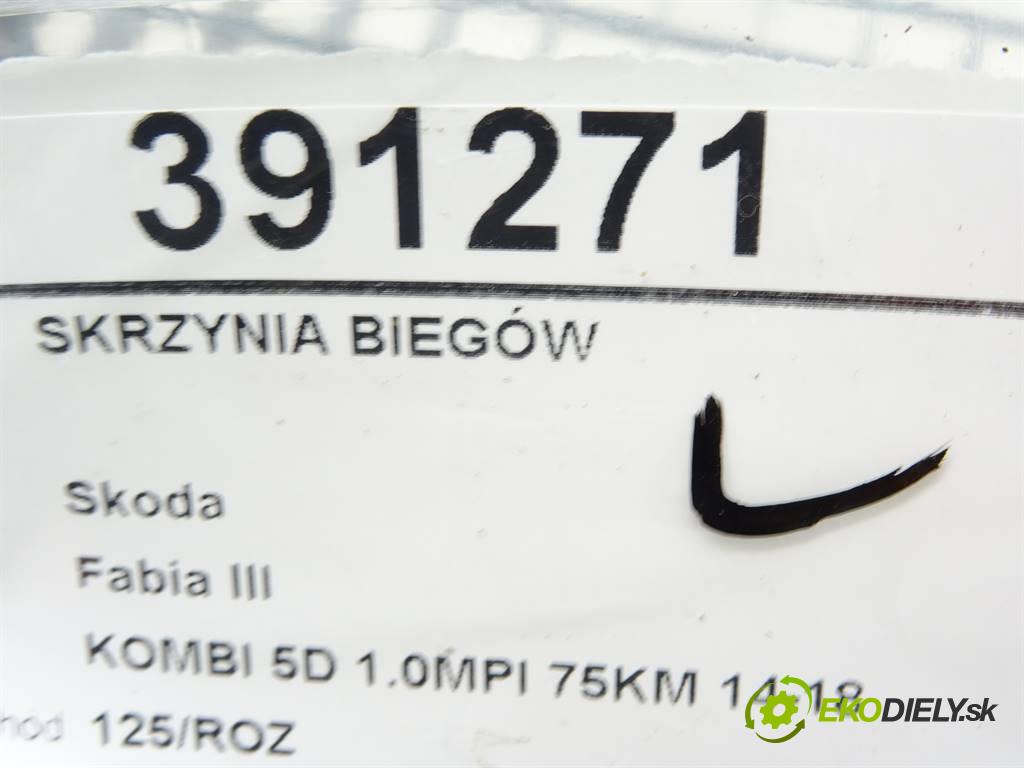 Skoda Fabia III  2017 55 kW KOMBI 5D 1.0MPI 75KM 14-18 1000 převodovka  (Převodovky)