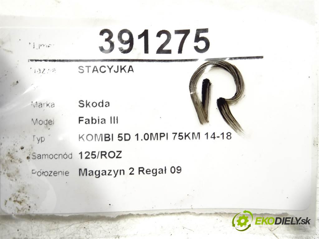 Skoda Fabia III  2017 55 kW KOMBI 5D 1.0MPI 75KM 14-18 1000 spínačka 1K0905851 (Spínací skříňky a klíče)