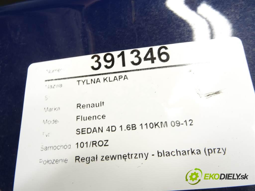 Renault Fluence  2011 81 kW SEDAN 4D 1.6B 110KM 09-12 1600 zadní část kapota  (Zadní kapoty)
