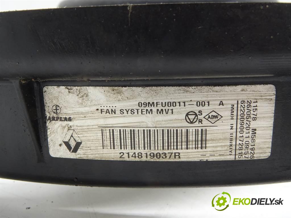 Renault Fluence  2011 81 kW SEDAN 4D 1.6B 110KM 09-12 1600 Ventilátor chladiča 214819037R (Ventilátory)
