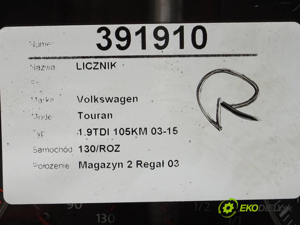 Volkswagen Touran  2006 77 kW 1.9TDI 105KM 03-15 1900 Prístrojovka 1T0920862F (Prístrojové dosky, displeje)