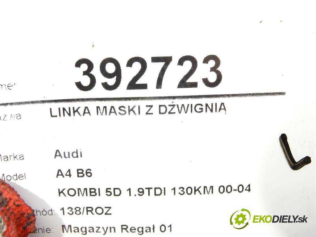 Audi A4 B6  2004 96 kW KOMBI 5D 1.9TDI 130KM 00-04 1900 lanko kapoty PÁKA: 8E1823533B