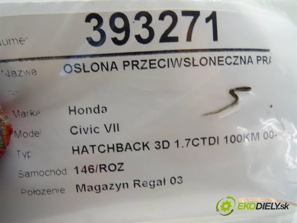 Honda Civic VII  2002 74 kW HATCHBACK 3D 1.7CTDI 100KM 00-06 1700 Clona slnečná pravá  (Ostatné)