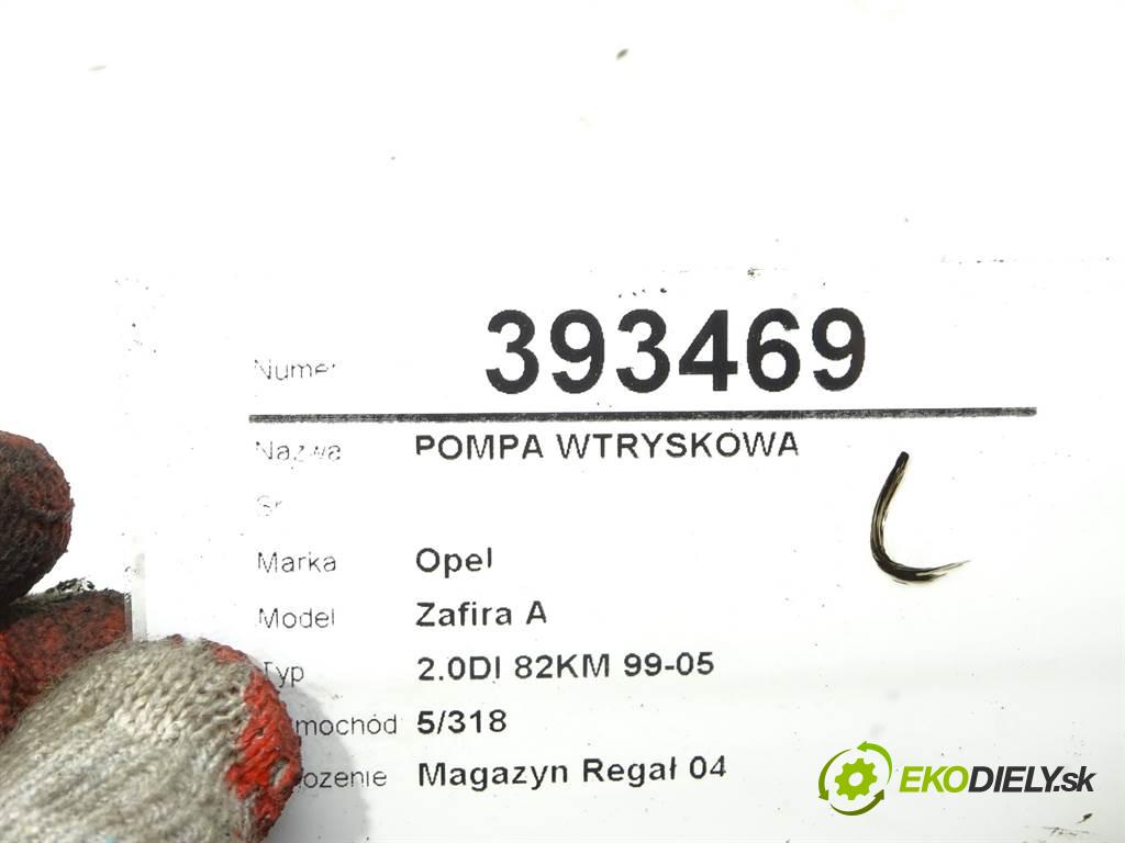 Opel Zafira A  1999 60 kW 2.0DI 82KM 99-05 2000 Pumpa vstrekovacia X20DTL  (Vstrekovacie čerpadlá)