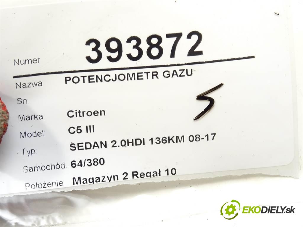 Citroen C5 III  2009 100 kW SEDAN 2.0HDI 136KM 08-17 2000 Potenciometer plynového pedálu 9672091080 (Pedále)