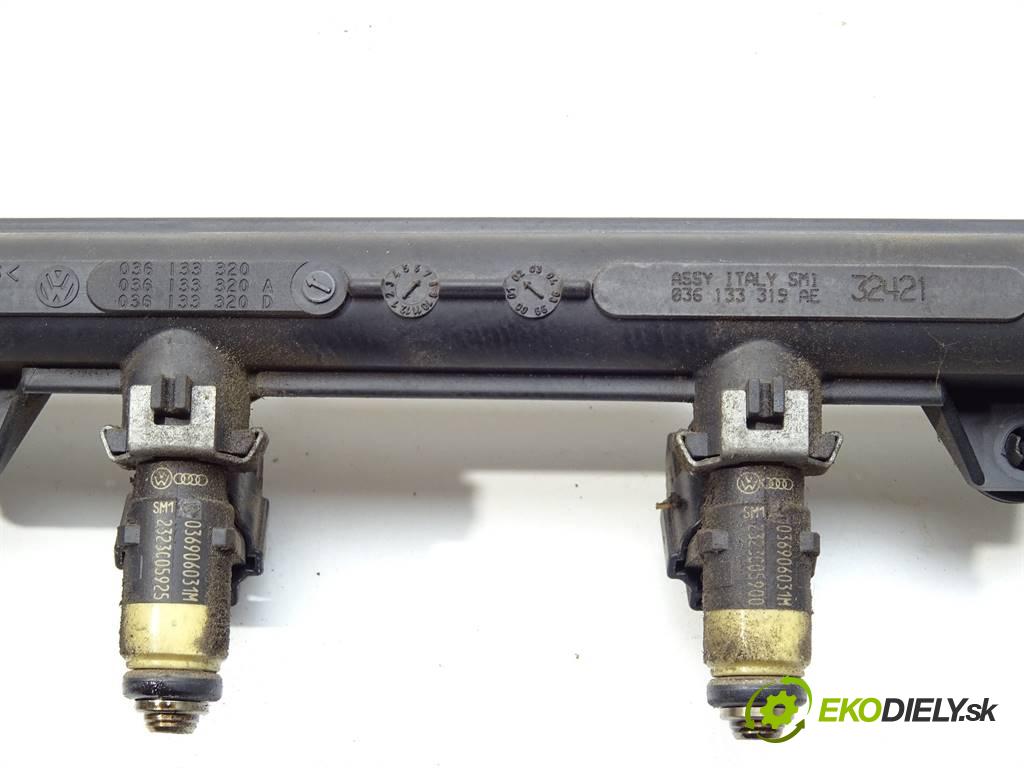 Volkswagen Polo IV 9N  2002 55kW HATCHBACK 5D 1.4B 75KM 01-09 1390 Lišta vstrekovacia Vstrekovacie ventily 036133319AE (Vstrekovacie lišty)
