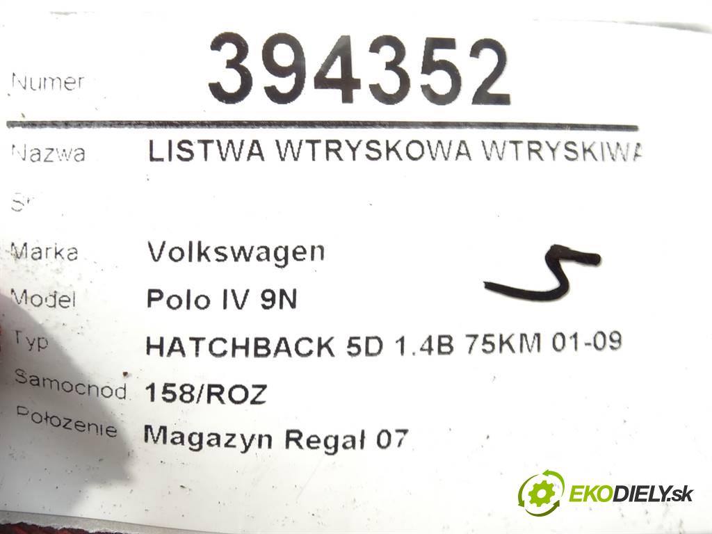 Volkswagen Polo IV 9N  2002 55kW HATCHBACK 5D 1.4B 75KM 01-09 1390 Lišta vstrekovacia Vstrekovacie ventily 036133319AE (Vstrekovacie lišty)