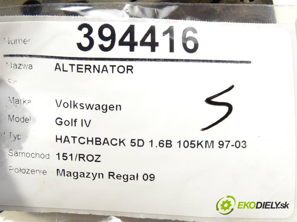 Volkswagen Golf IV  2001 77kW HATCHBACK 5D 1.6B 105KM 97-03 1598 Alternátor 037903025E (Alternátory)
