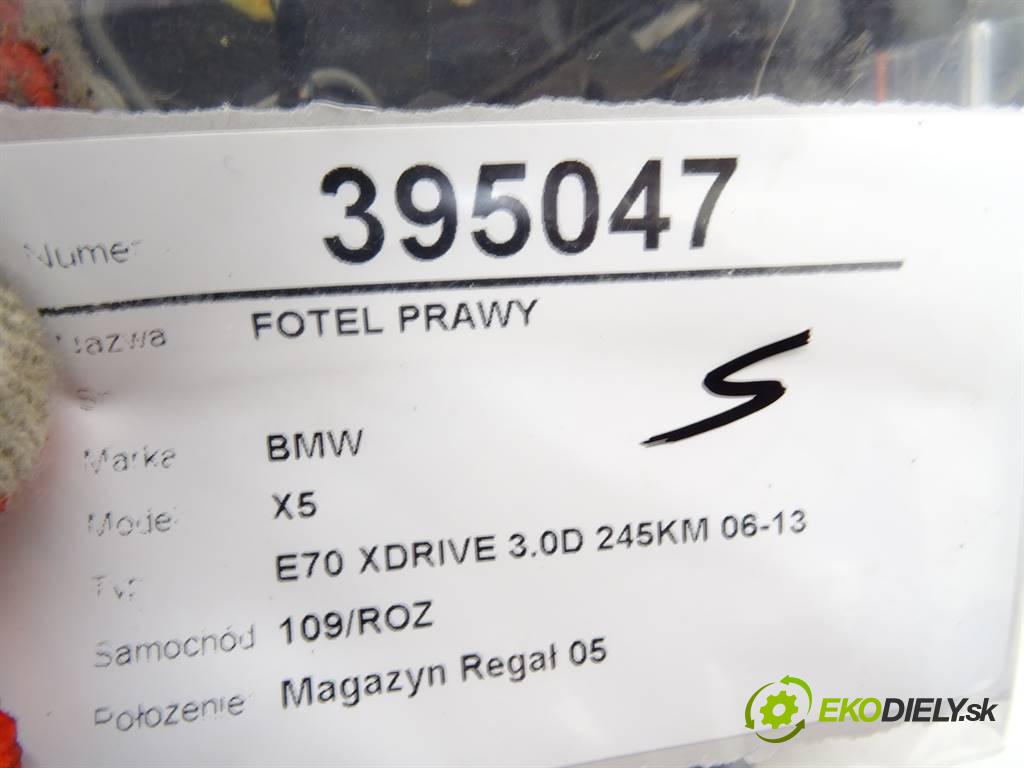 BMW X5  2011 245KM E70 XDRIVE 3.0D 245KM 06-13 3000 Sedadlo pravy  (Sedačky, sedadlá)
