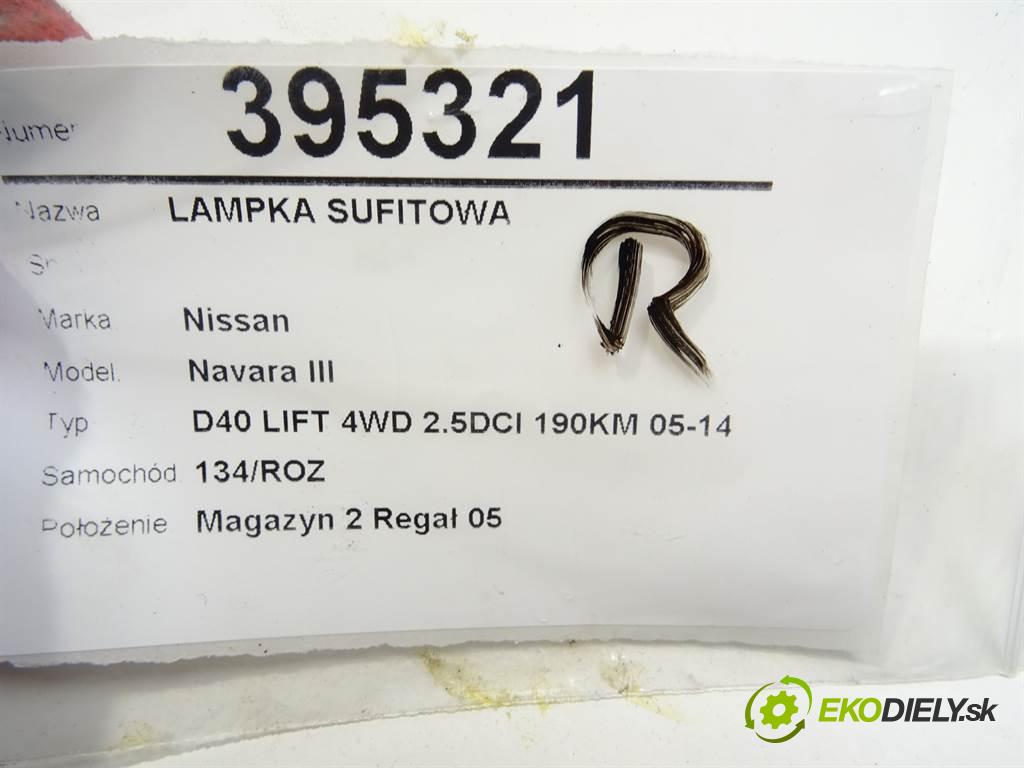Nissan Navara III  2012 140 kW D40 LIFT 4WD 2.5DCI 190KM 05-14 2500 svetlo stropné 26430EB311 (Osvetlenie interiéru)