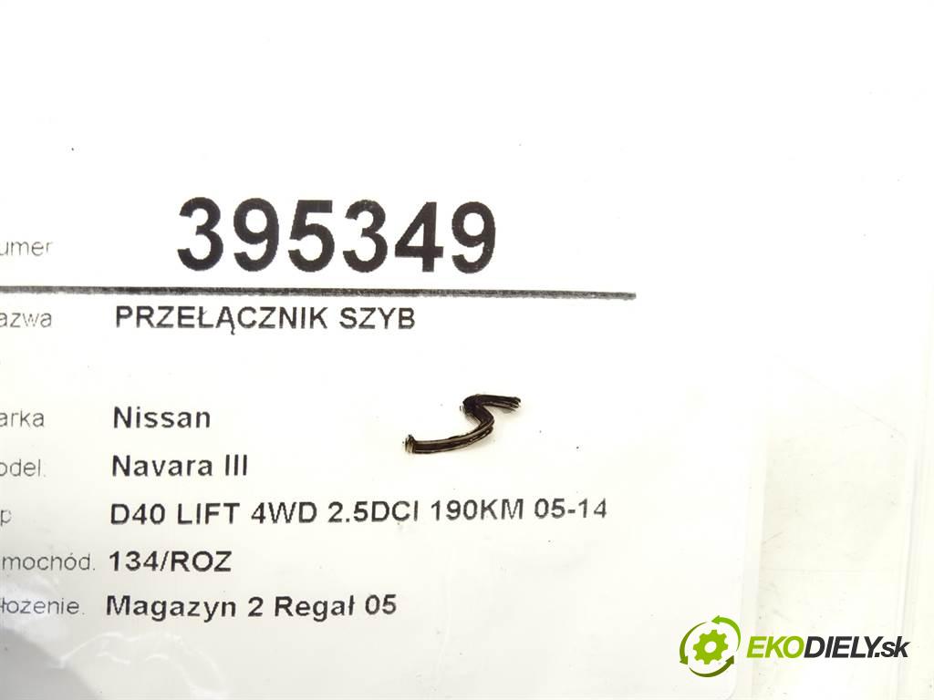 Nissan Navara III  2012 140 kW D40 LIFT 4WD 2.5DCI 190KM 05-14 2500 přepínač oken 254015X05D (Ovládaní topení a přepínače)