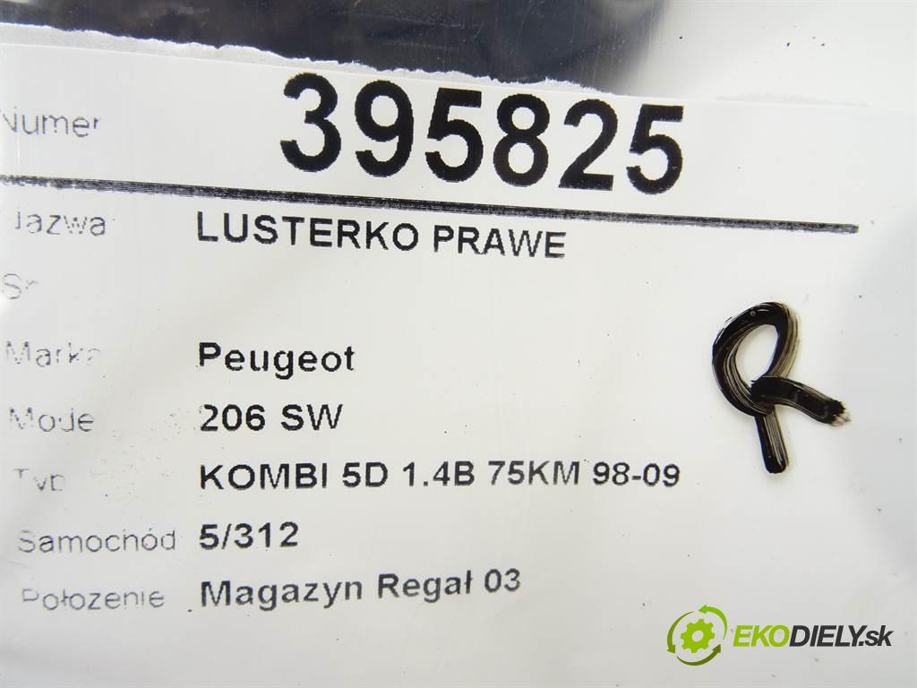 Peugeot 206 SW  2003 55 kW KOMBI 5D 1.4B 75KM 98-09 1400 zpětné zrcátko pravé