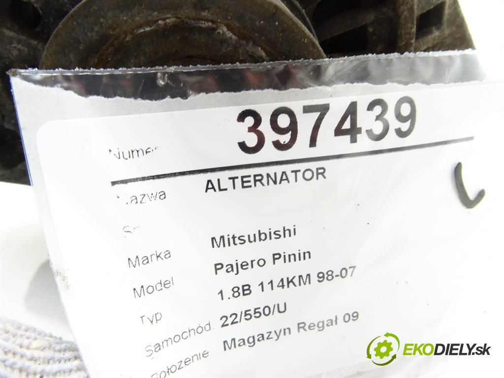 Mitsubishi Pajero Pinin  2002  1.8B 114KM 98-07 1800 Alternátor MD343562 (Alternátory)