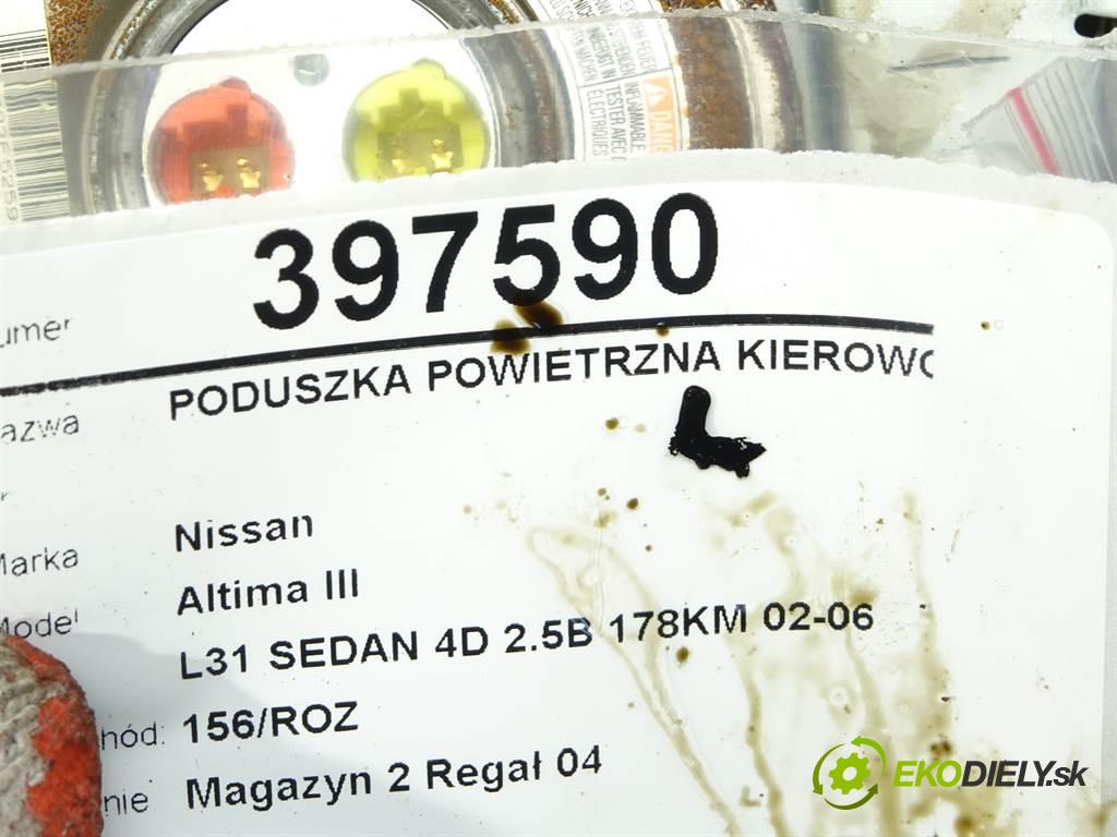 Nissan Altima III  2006 128 kW L31 SEDAN 4D 2.5B 178KM 02-06 2500 AirBag volantu  (Airbagy)