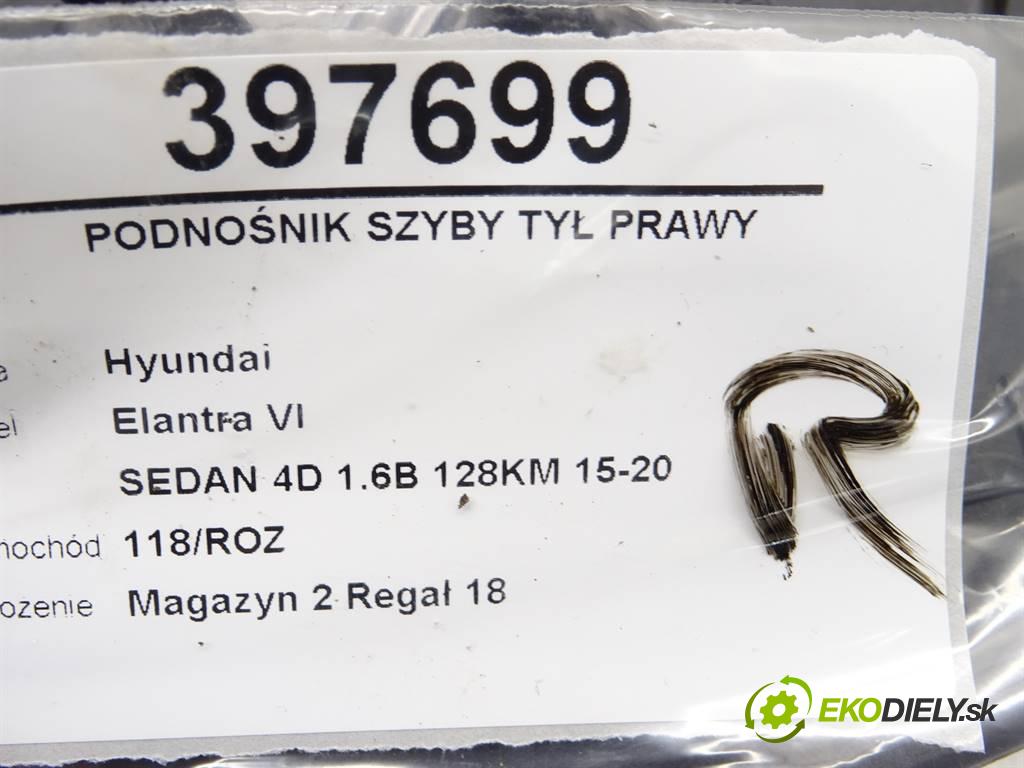 Hyundai Elantra VI  2017 93,8 SEDAN 4D 1.6B 128KM 15-20 1600 mechanismus okna zadní část pravý 83460-F2000
