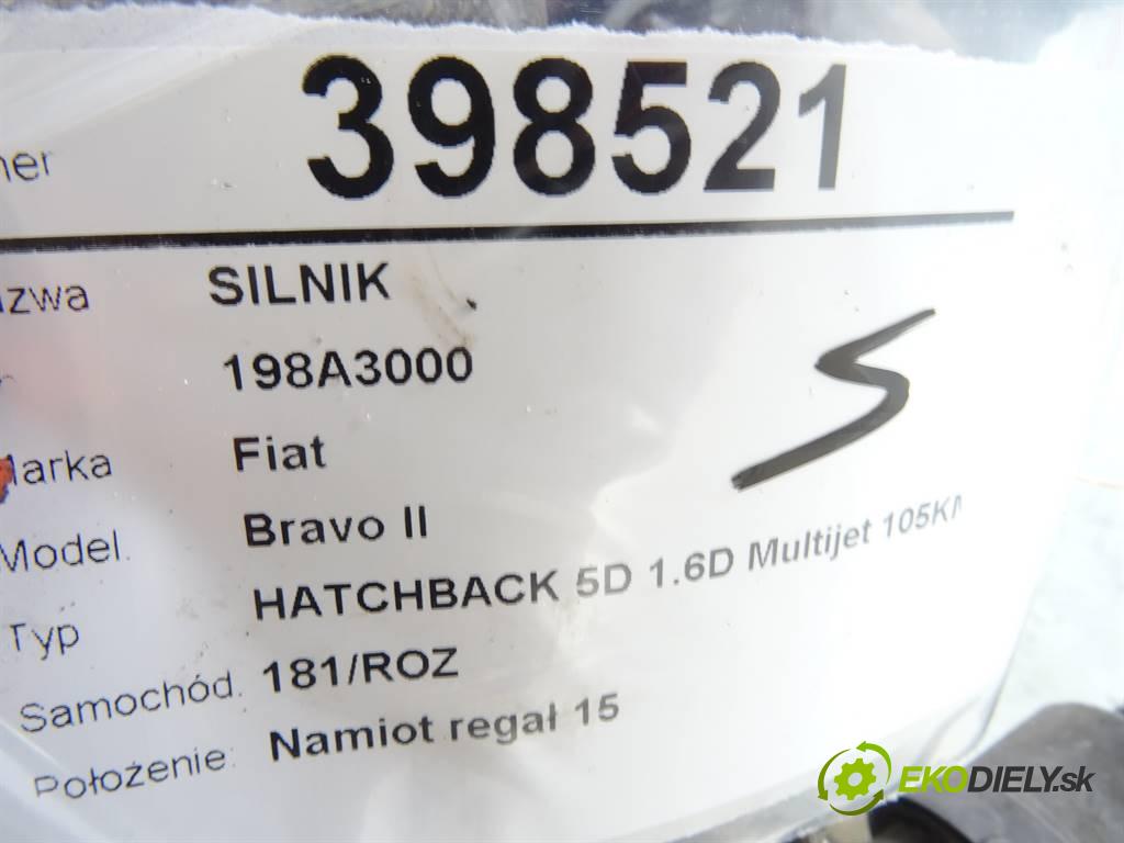 Fiat Bravo II  2008 77kW HATCHBACK 5D 1.6D Multijet 105KM 07-14 1598 Motor 198A3000 (Motory (kompletné))