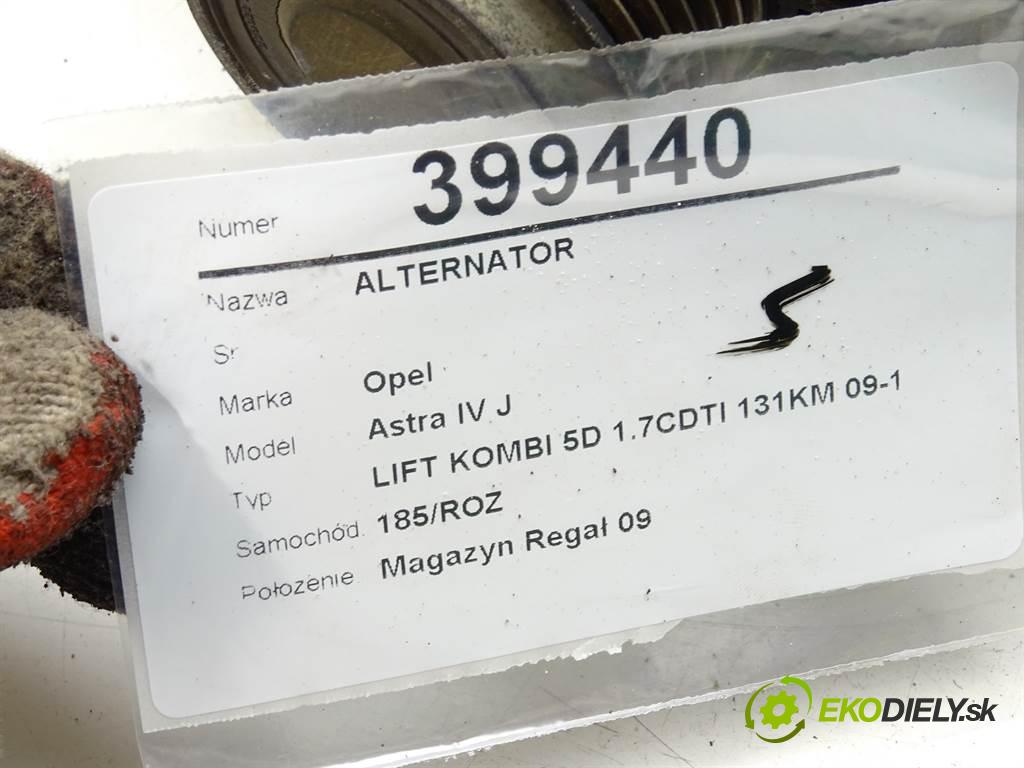 Opel Astra IV J  2014 81kW LIFT KOMBI 5D 1.7CDTI 131KM 09-19 1686 Alternátor 13579662 (Alternátory)