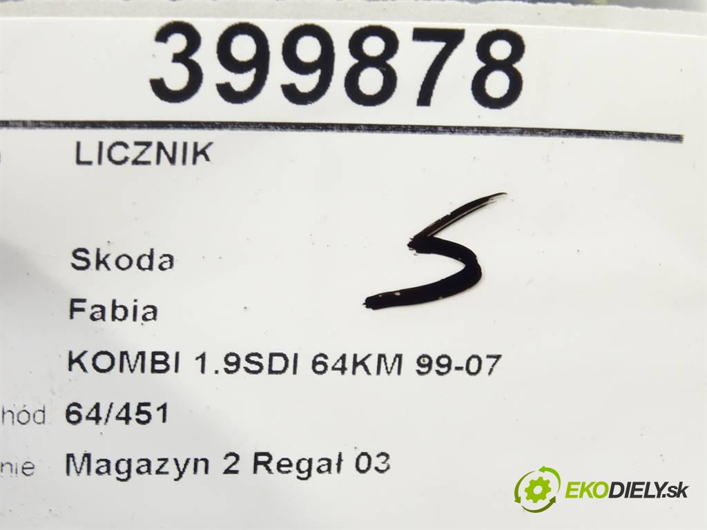 Skoda Fabia  2005 47 kW KOMBI 1.9SDI 64KM 99-07 1900 Prístrojovka 6Y0920861D (Prístrojové dosky, displeje)