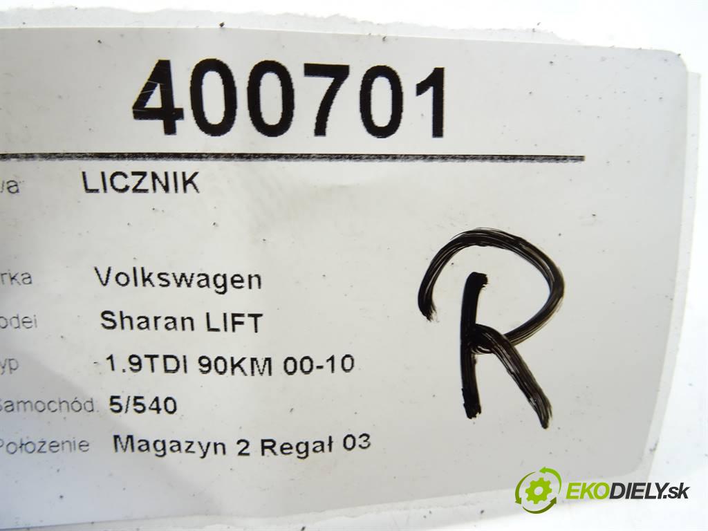 Volkswagen Sharan LIFT  2001 66 kW 1.9TDI 90KM 00-10 1900 Prístrojovka 7M3920800F (Prístrojové dosky, displeje)