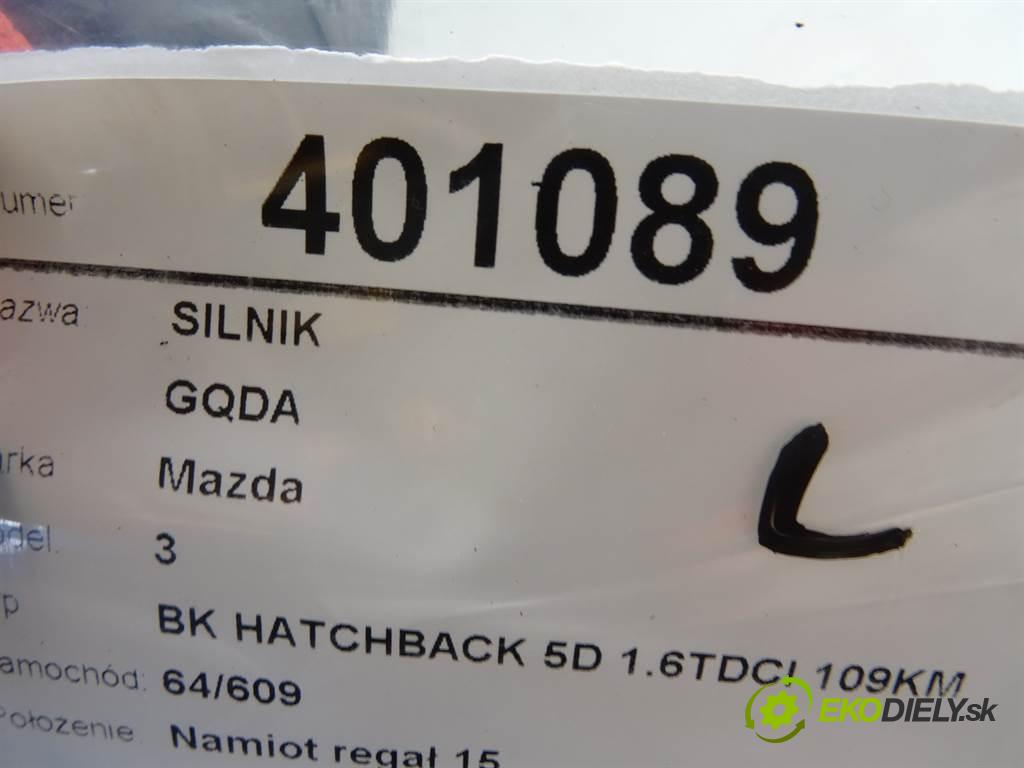 Mazda 3  2005 80 kW BK HATCHBACK 5D 1.6TDCI 109KM 03-09 1600 Motor GBDA (Motory (kompletné))