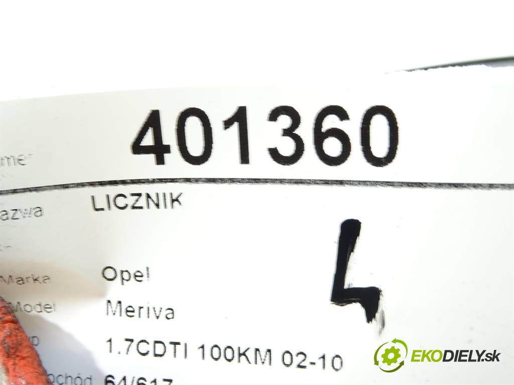 Opel Meriva  2003 74kW 1.7CDTI 100KM 02-10 1686 Prístrojovka 13173381XT (Prístrojové dosky, displeje)