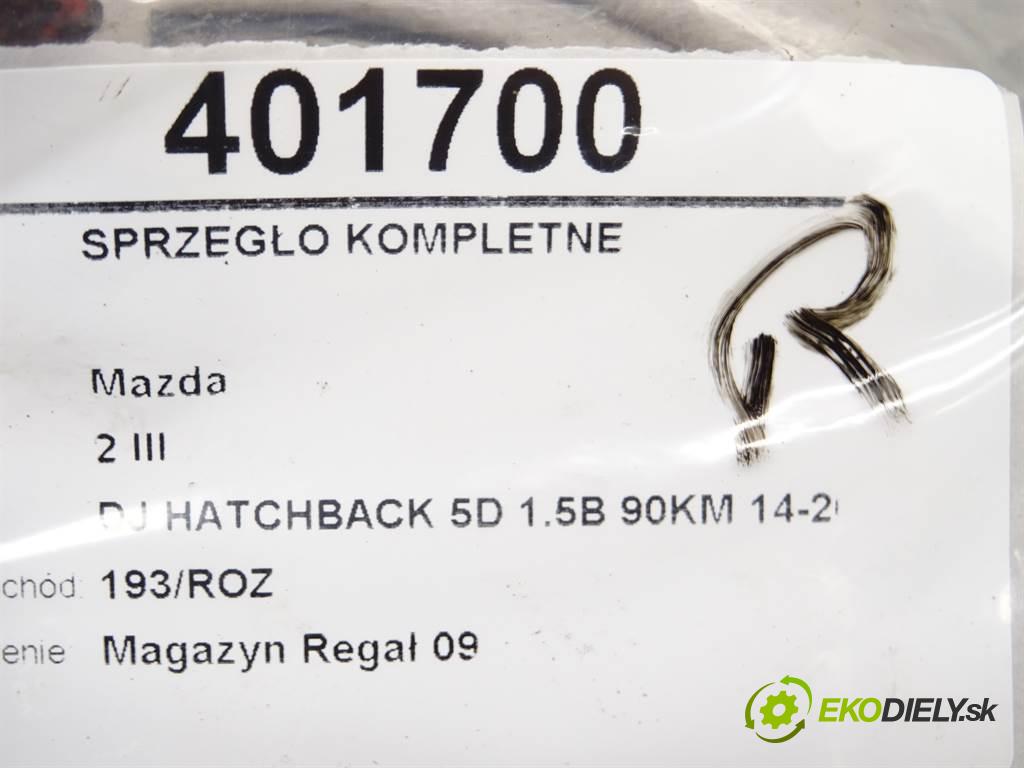 Mazda 2 III  2019 66 kW DJ HATCHBACK 5D 1.5B 90KM 14-20 1500 Spojková sada (bez ložiska) komplet  (Kompletné sady (bez ložiska))