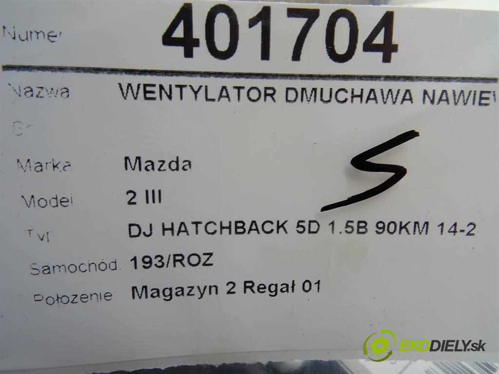 Mazda 2 III  2019 66 kW DJ HATCHBACK 5D 1.5B 90KM 14-20 1500 Ventilátor ventilátor kúrenia 872700-1820 (Ventilátory kúrenia)