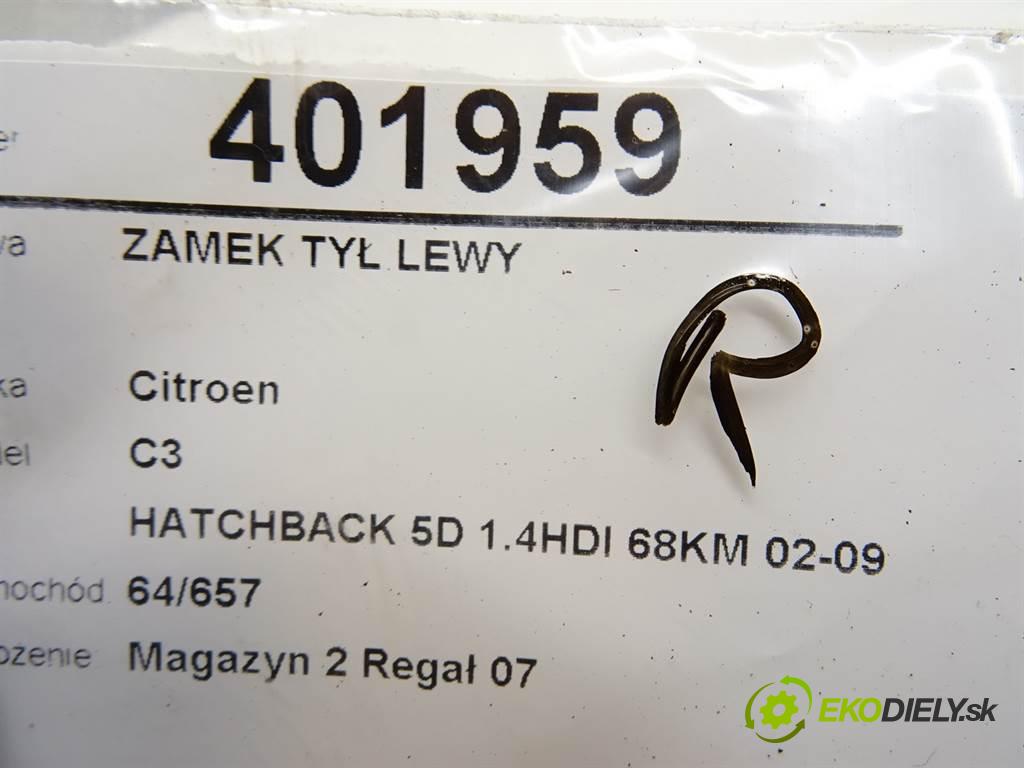 Citroen C3  2002 50 kW HATCHBACK 5D 1.4HDI 68KM 02-09 1400 zámok zadní část levý