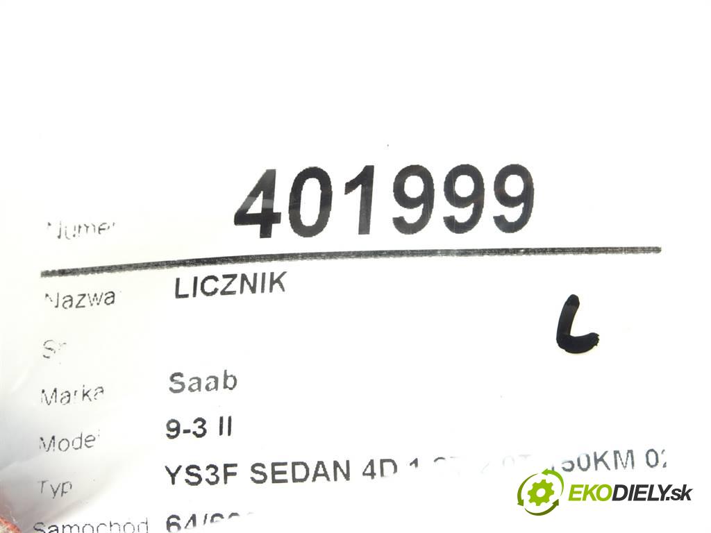 Saab 9-3 II  2003 110 kW YS3F SEDAN 4D 1.8T 2.0T 150KM 02-11 2000 Prístrojovka P12802917 (Prístrojové dosky, displeje)