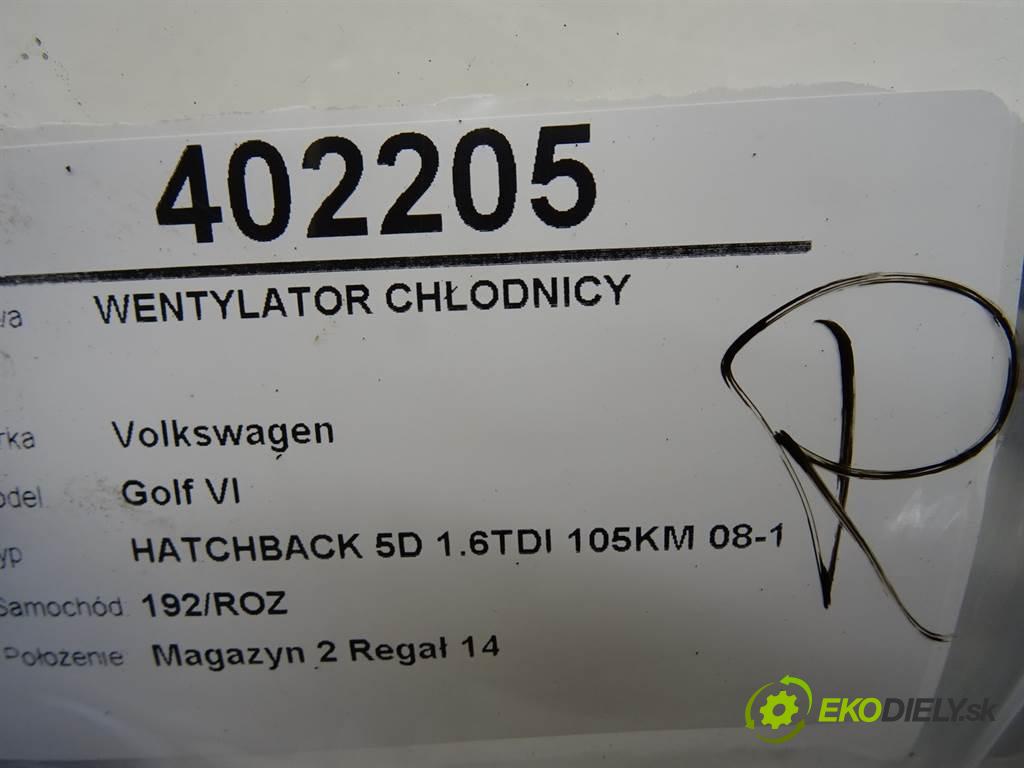 Volkswagen Golf VI  2012 77 kW HATCHBACK 5D 1.6TDI 105KM 08-13 1600 Ventilátor chladiča 1K0121205AF (Ventilátory)