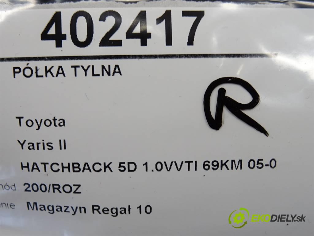 Toyota Yaris II  2008 51 kW HATCHBACK 5D 1.0VVTI 69KM 05-09 1000 Pláto zadná  (Pláta zadné)