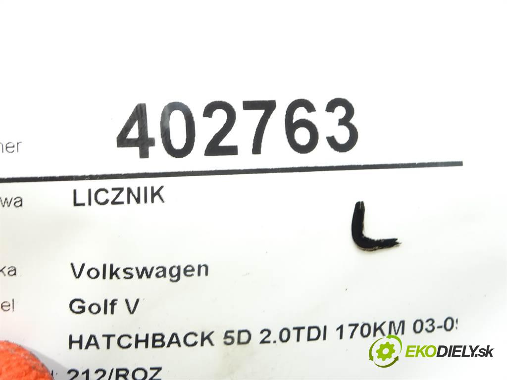 Volkswagen Golf V  2006 170KM HATCHBACK 5D 2.0TDI 170KM 03-09 2000 Prístrojovka 1K0920873BX (Prístrojové dosky, displeje)