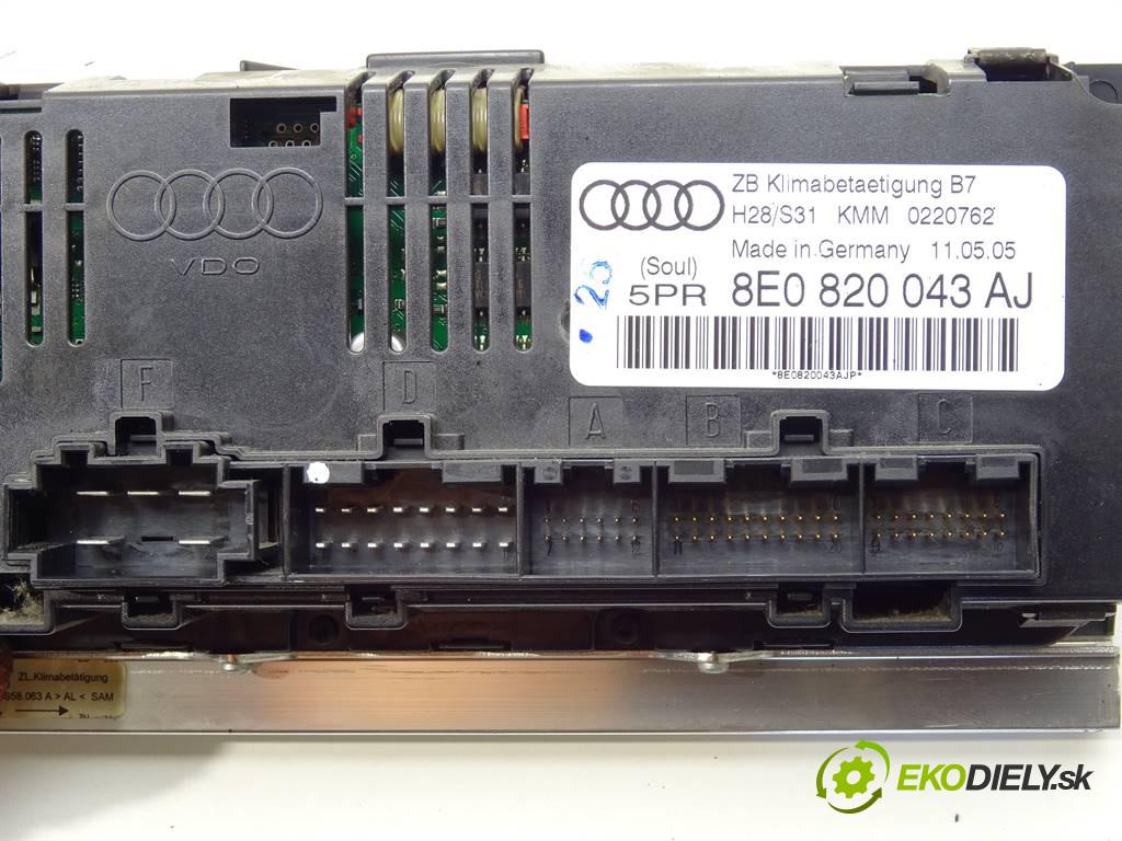 Audi A4 B7  2005 131KM SEDAN 4D 2.0B 130KM 04-08 2000 Panel ovládania kúrenia 8E0820043AJ (Prepínače, spínače, tlačidlá a ovládače kúrenia)