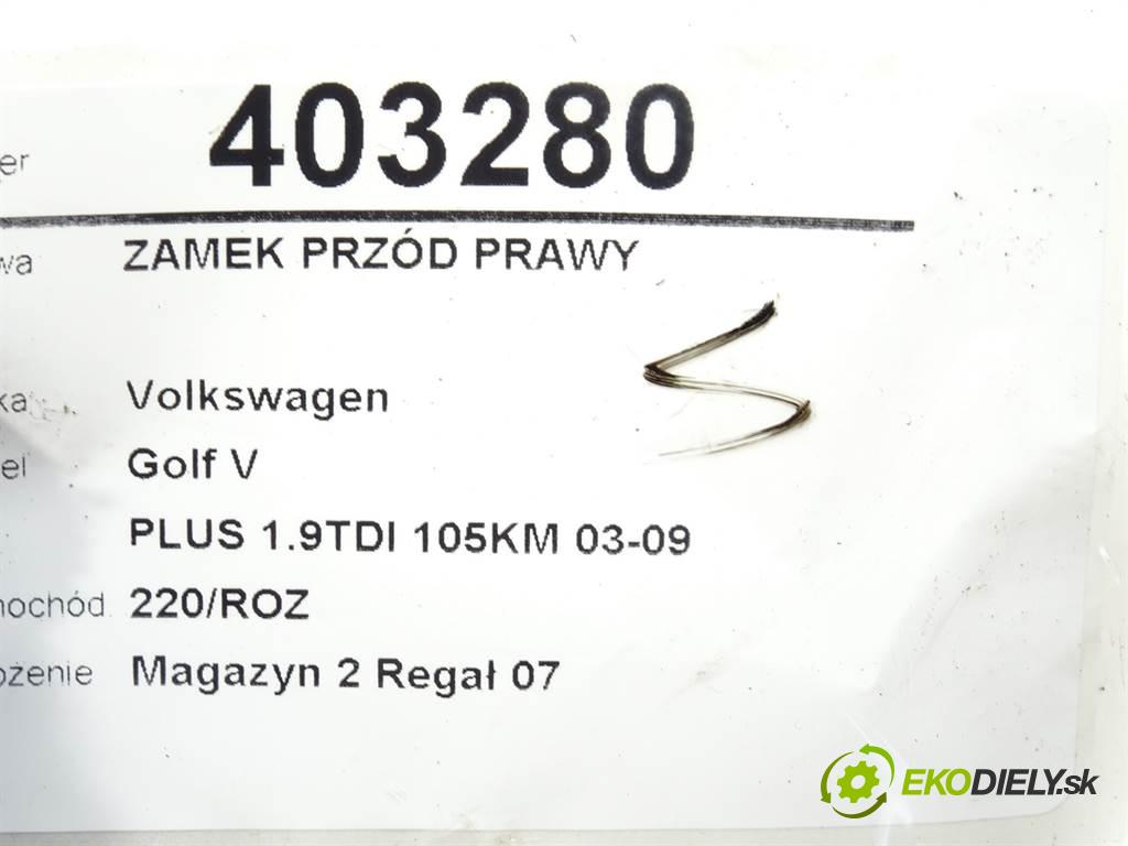 Volkswagen Golf V  2005 77 kW PLUS 1.9TDI 105KM 03-09 1900 zámok přední část pravý 3D1837016