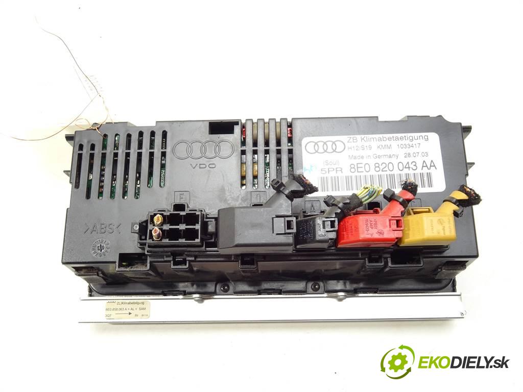 Audi A4 B6  2004 96 kW SEDAN 4D 1.9TDI 130KM 00-04 1900 Panel ovládania kúrenia 8E0820043AA (Prepínače, spínače, tlačidlá a ovládače kúrenia)