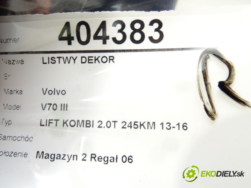 VOLVO V70 III (135) 2007 - 2016    T5 180 kW [245 KM] benzyna 2013 - 2016  lišty kryt 30643314 30643315 (Lišty)